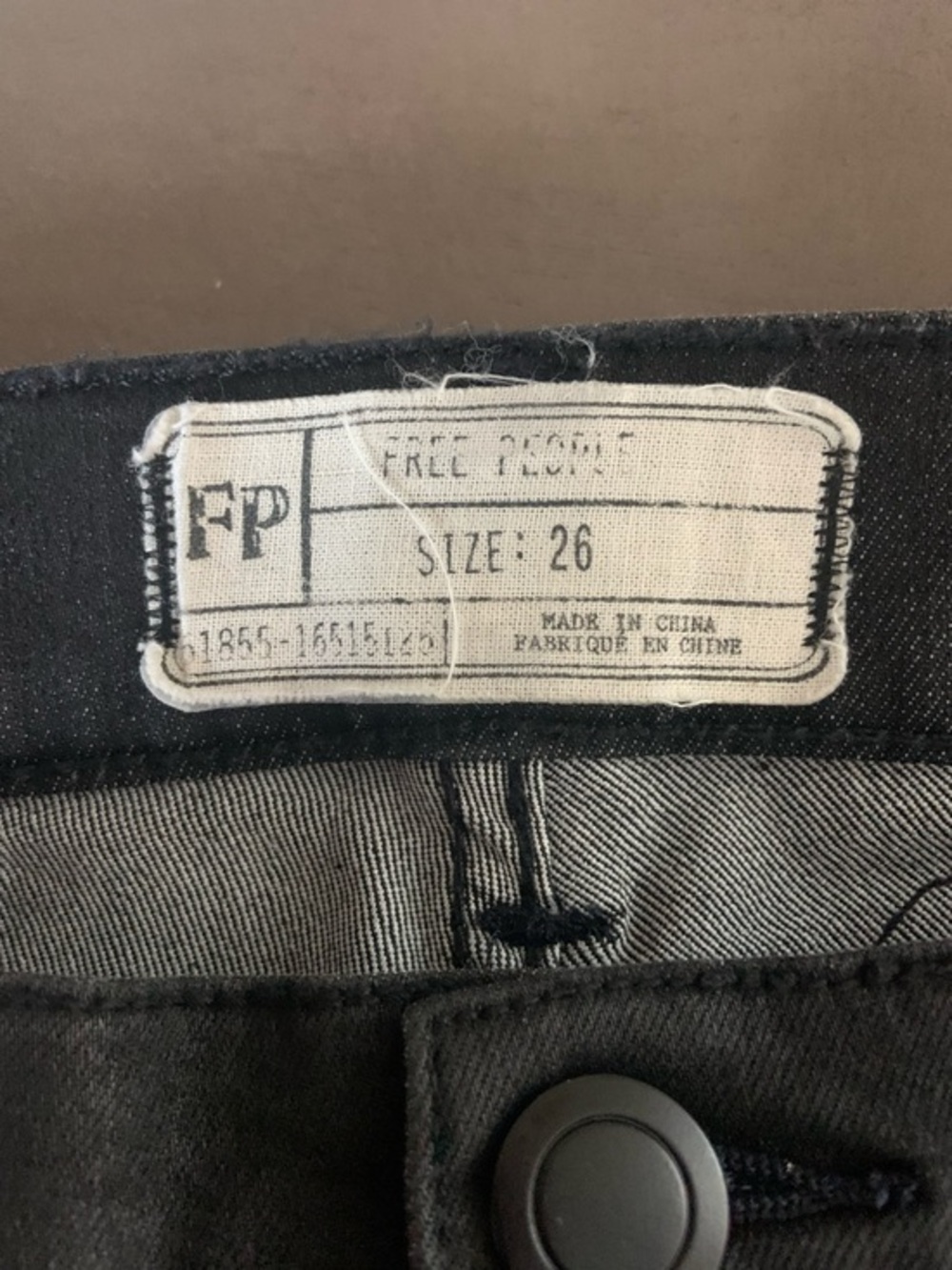 FREE PEOPLE Jillian Coated Moto Skinny Jeans Black Size 26 - Picture 8 of 10